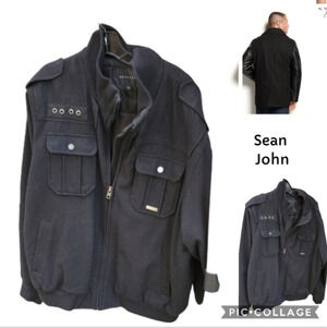 Sean John Black wool‎ Jacket XL